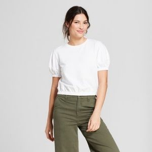 Short Sleeve Balloon T-Shirt - A New Day White XS